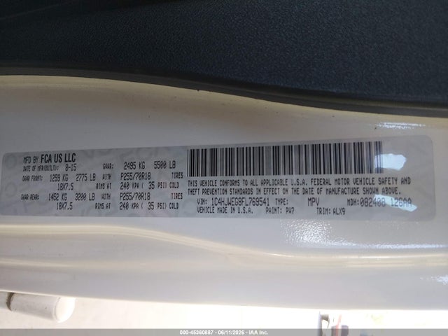 1C4HJWEG8FL769541 Jeep Wrangler Unlimited Sahara