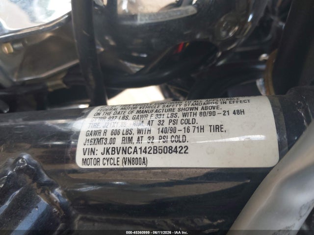 Продаж на аукціоні авто 2002 Kawasaki Vn800, vin: JKBVNCA142B508422, номер лоту: 45360999