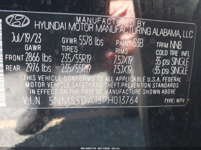 Hyundai Santa Fe Hybrid Limited 2023 5NMS5DA13PH013764 Image 9