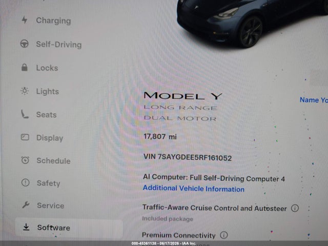 45361138 :رقم المزاد ، 7SAYGDEE5RF161052 vin ، 2024 Tesla Model Y Long Range Dual Motor All-wheel Drive مزاد بيع