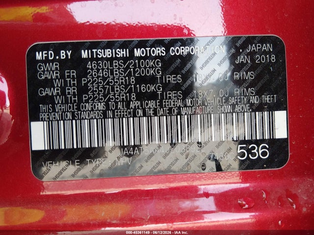 Mitsubishi Eclipse Cross Se 2018 JA4AT5AA4JZ038922 Image 9