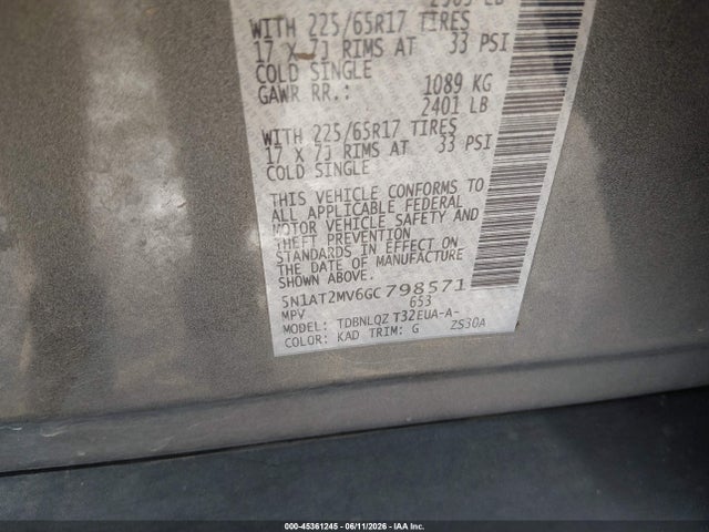 Nissan ROGUE SV 2016 5N1AT2MV6GC798571 Image 9