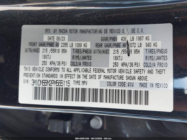 Продаж на аукціоні авто 2023 Mazda Cx-30 2.5 S Select, vin: 3MVDMBBM2PM565115, номер лоту: 45361248