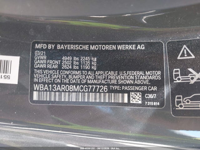 BMW M440i Xdrive 2021 WBA13AR08MCG77726 Image 9