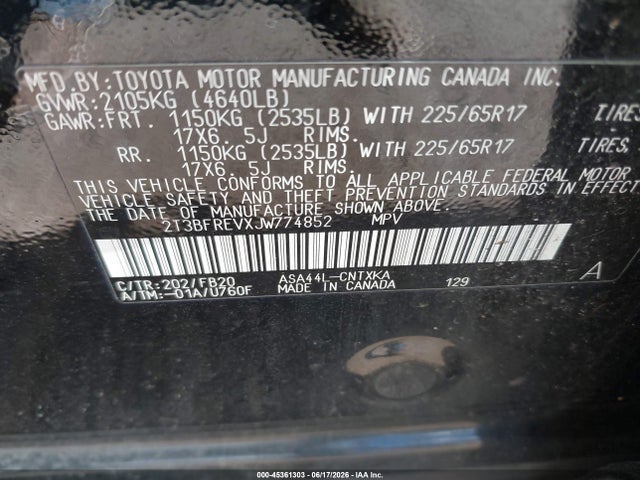 Toyota RAV4 LE 2018 2T3BFREVXJW774852 Image 9