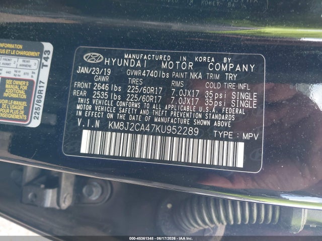 Hyundai TUCSON SE 2019 KM8J2CA47KU952289 Image 9