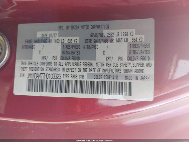 JM1NDAM77H0103323 Mazda Mx-5 Miata Rf Grand Touring