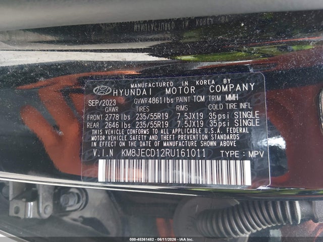 2024 Hyundai Tucson Hybrid Limited მანქანა იყიდება აუქციონზე, vin: KM8JECD12RU161011, აუქციონის ნომერი: 45361482