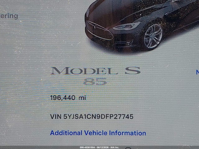 45361504 :رقم المزاد ، 5YJSA1CN9DFP27745 vin ، 2013 Tesla Model S مزاد بيع