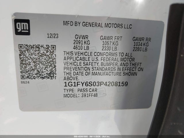 1G1FY6S03P4208159 Chevrolet Bolt Euv Fwd Lt