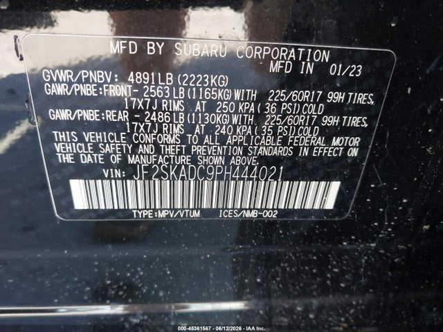 Subaru Forester Premium 2023 JF2SKADC9PH444021 Image 9