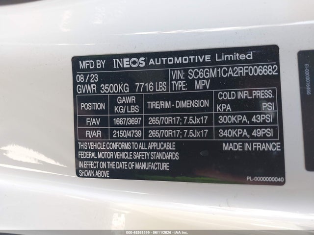 Ineos Grenadier Fieldmaster Edition/trialmaster Edition 2024 SC6GM1CA2RF006682 Image 9