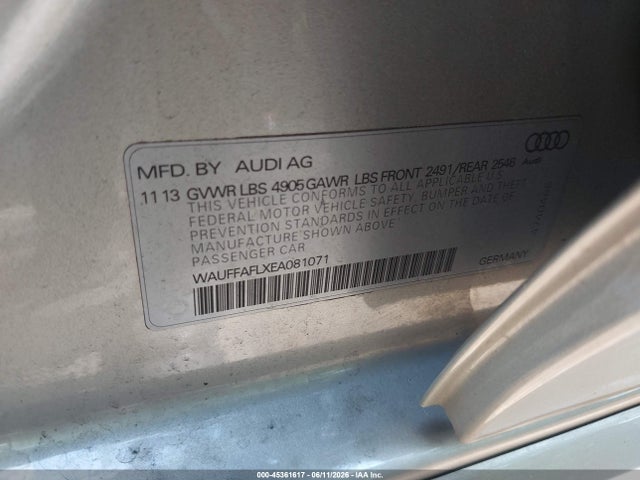 Aukcja sprzedaży 2014 Audi A4 2.0t Premium, vin: WAUFFAFLXEA081071, numer aukcji: 45361617