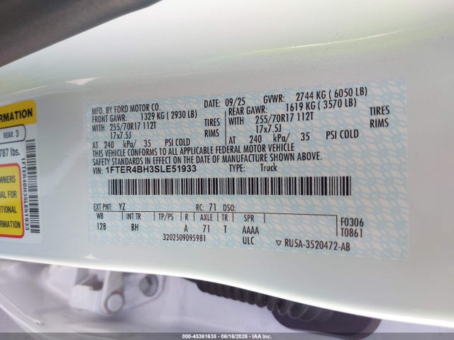 Ford RANGER XL 2025 1FTER4BH3SLE51933 Image 9