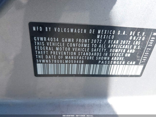 3VWN57BU8LM059408 Volkswagen Jetta 1.4t R-line/1.4t S