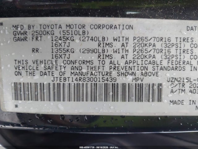 Продажа на аукционе авто 2003 Toyota 4runner Sr5 V8, vin: JTEBT14R830015439, номер лота: 45361739