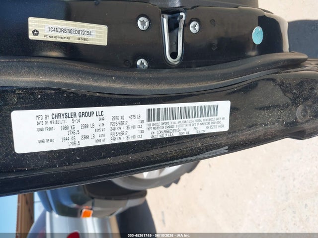 Aukcja sprzedaży 2014 Jeep Patriot Sport, vin: 1C4NJRBB6ED879154, numer aukcji: 45361749
