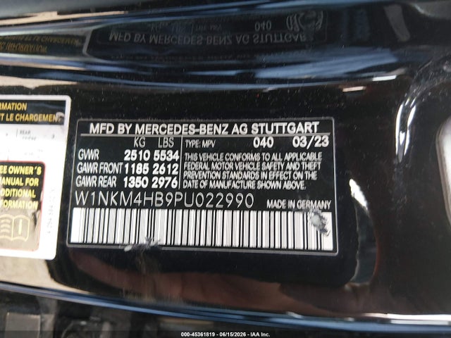 Aukcja sprzedaży 2023 Mercedes-benz Glc 300 4matic Suv, vin: W1NKM4HB9PU022990, numer aukcji: 45361819