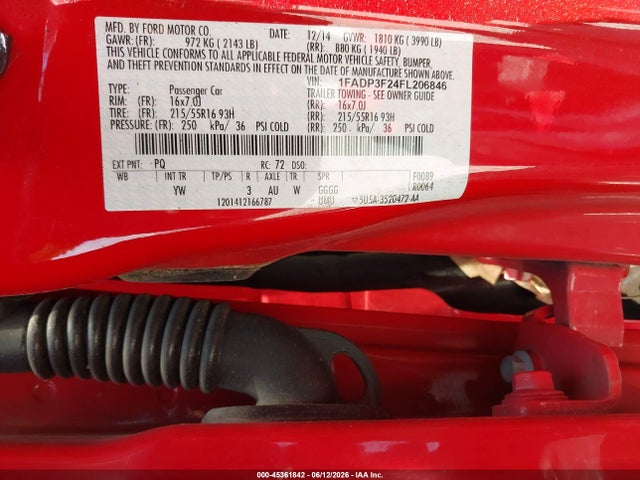 Ford FOCUS SE 2015 1FADP3F24FL206846 Image 9