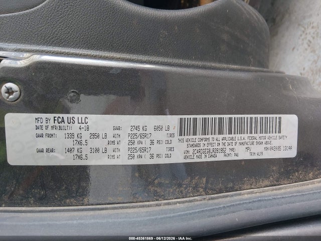 Dodge Grand Caravan Gt 2018 2C4RDGEG8JR281952 Image 9