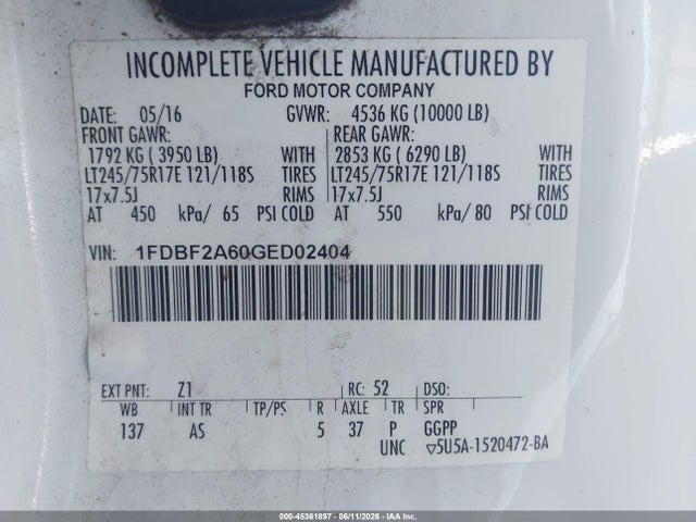 1FDBF2A60GED02404 Ford F-250 Xl
