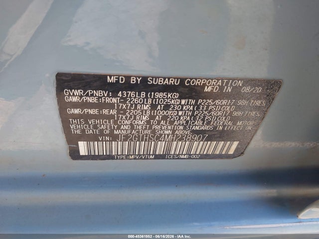 Subaru Crosstrek Sport 2021 JF2GTHSC4MH238907 Image 9