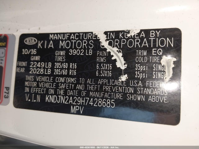 KIA Soul 2017 KNDJN2A29H7428685 Image 9