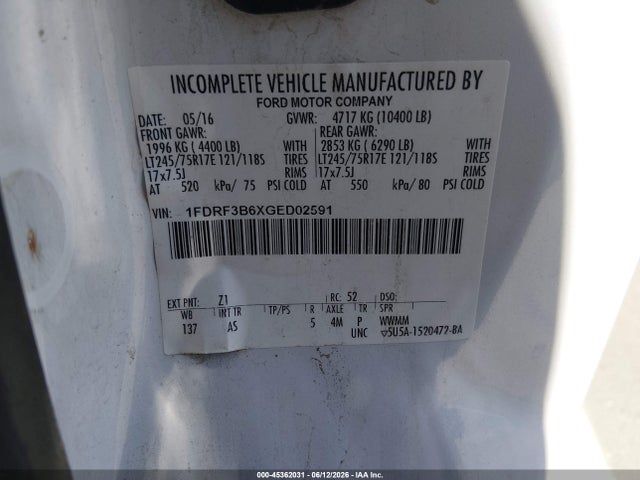 Ford F-350 Xl 2016 1FDRF3B6XGED02591 Image 9