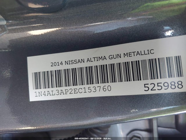 Nissan ALTIMA 2.5 2014 1N4AL3AP2EC153760 Image 9