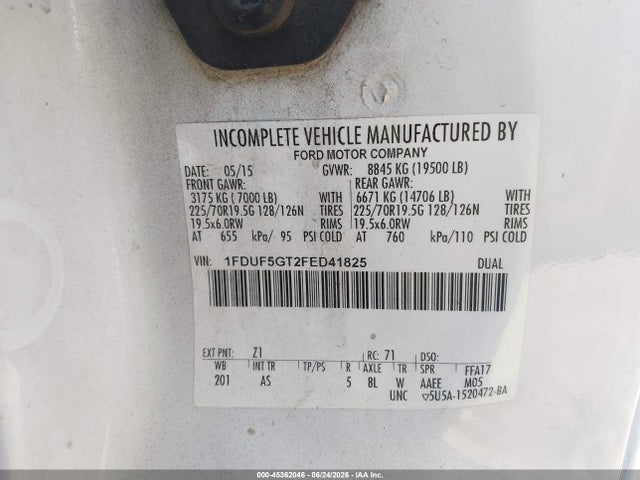 Ford F-550 Chassis Xl 2015 1FDUF5GT2FED41825 Image 9