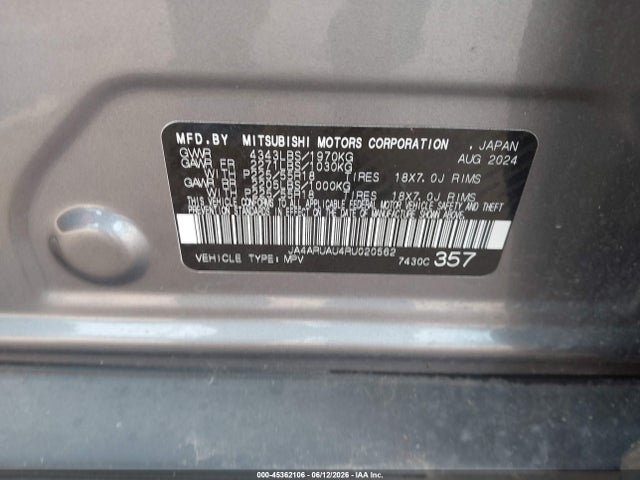 Продаж на аукціоні авто 2024 Mitsubishi Outlander Sport 2.0 Es Awc/2.0 Le Awc/2.0 Ralliart Awc/2.0 S Awc/2.0 Se Awc/2.0 Trail Edition Awc, vin: JA4ARUAU4RU020562, номер лоту: 45362106