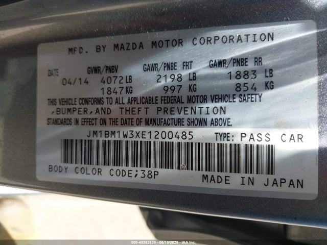 JM1BM1W3XE1200485 Mazda Mazda3 S Grand Touring