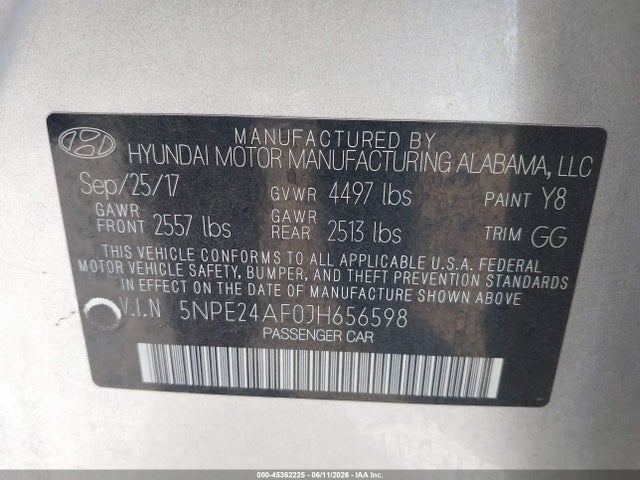 Hyundai SONATA SE 2018 5NPE24AF0JH656598 Image 9