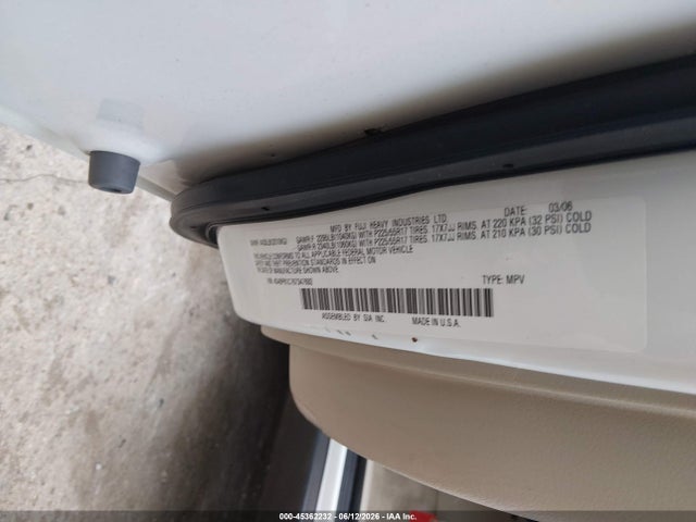 Продаж на аукціоні авто 2006 Subaru Outback 2.5i, vin: 4S4BP61C767347692, номер лоту: 45362232