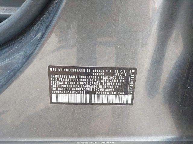 3VWC57BU3KM241068 Volkswagen Jetta 1.4t R-line/1.4t S/1.4t Se