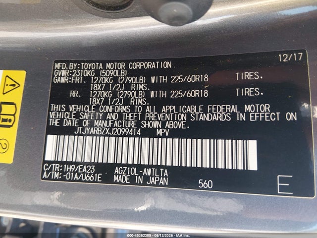 Lexus NX 300 2018 JTJYARBZXJ2099414 Image 9