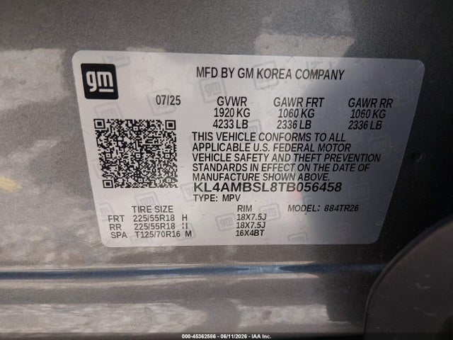 Продажа на аукционе авто 2026 Buick Encore Gx Preferred Fwd, vin: KL4AMBSL8TB056458, номер лота: 45362586