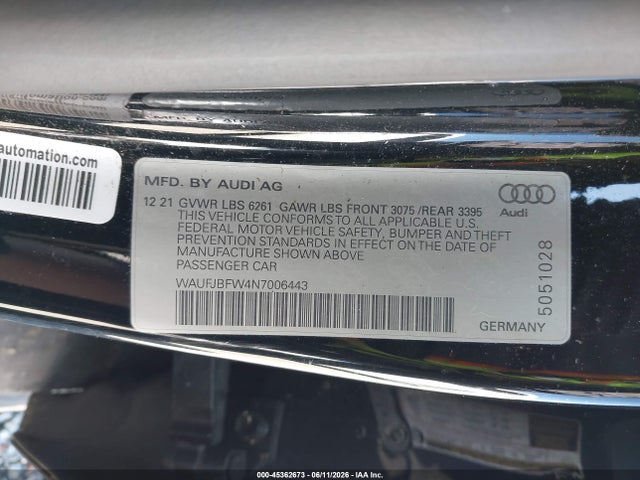 Audi E-tron Gt Premium Plus Quattro 2022 WAUFJBFW4N7006443 Image 9