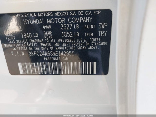 Hyundai ACCENT SE 2021 3KPC24A63ME142955 Image 9