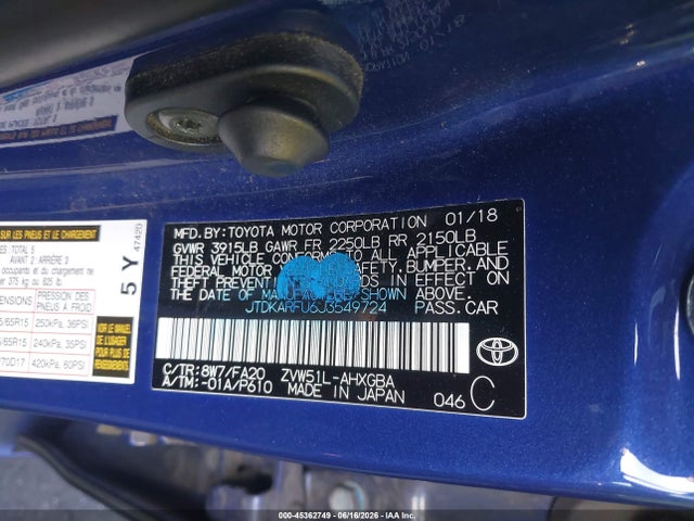 Toyota Prius Three 2018 JTDKARFU6J3549724 Image 9