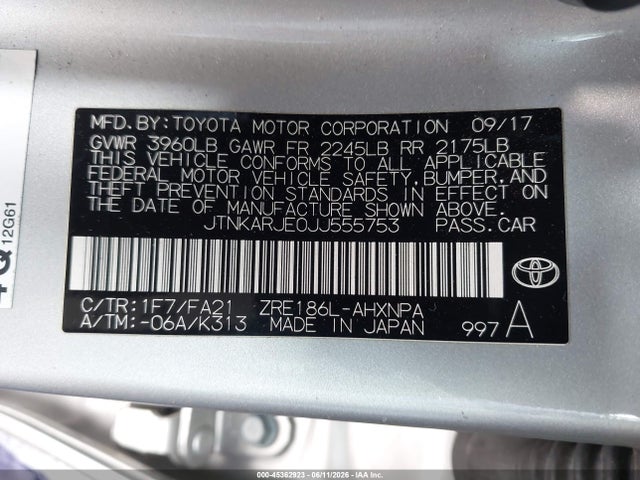 Toyota COROLLA IM 2018 JTNKARJE0JJ555753 Image 9