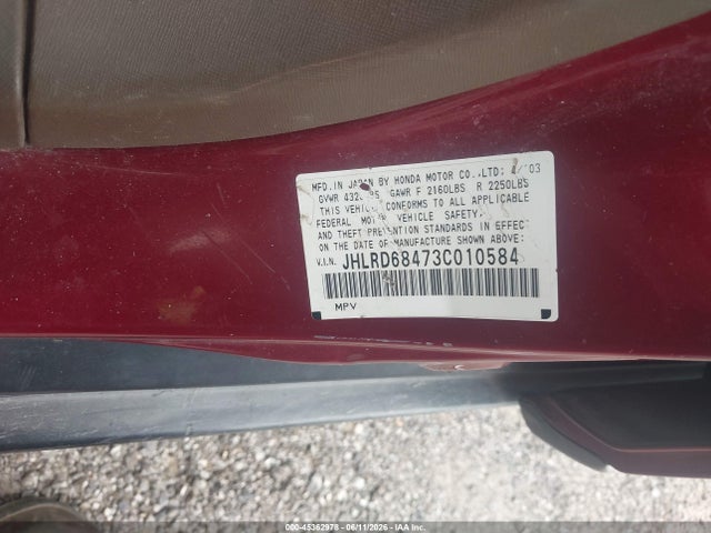 Продажа на аукционе авто 2003 Honda Cr-v Lx, vin: JHLRD68473C010584, номер лота: 45362978
