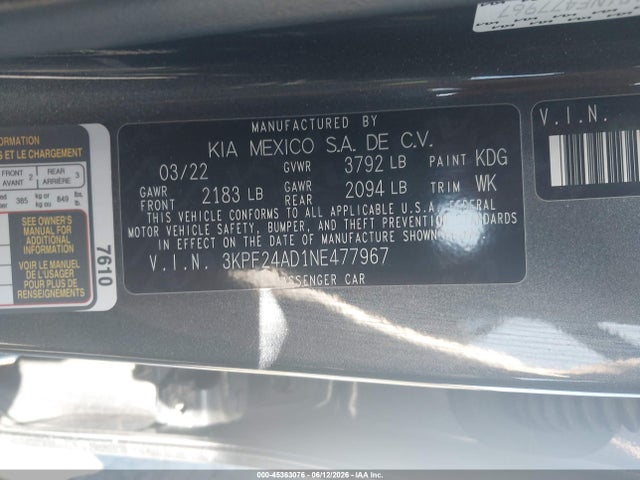 KIA Forte Lxs 2022 3KPF24AD1NE477967 Image 9
