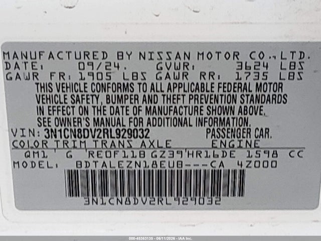Nissan Versa 1.6 S 2024 3N1CN8DV2RL929032 Image 9