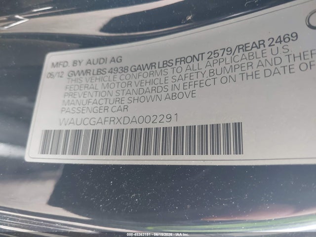 Продажа на аукционе авто 2013 Audi S5 3.0t Premium Plus, vin: WAUCGAFRXDA002291, номер лота: 45363151