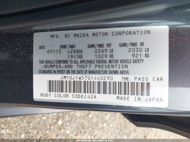 JM1GJ1W57G1440290 Mazda Mazda6 I Grand Touring