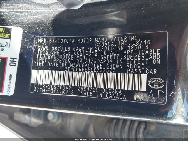 Toyota Corolla S Plus 2016 2T1BURHE6GC737527 Image 9