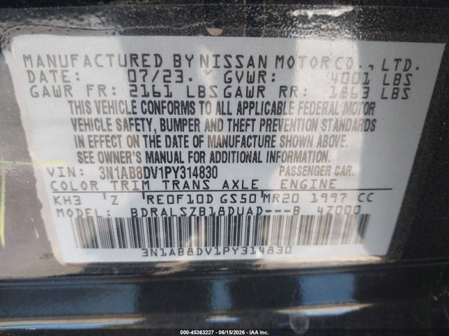 Nissan Sentra Sr Xtronic Cvt 2023 3N1AB8DV1PY314830 Image 9