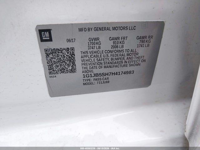 Chevrolet Sonic Ls Auto 2017 1G1JB5SH7H4174983 Image 9