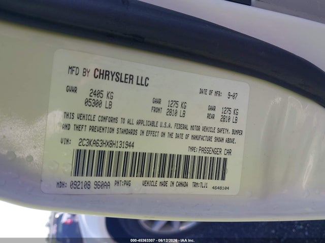 Продаж на аукціоні авто 2008 Chrysler 300c Hemi, vin: 2C3KA63HX8H131944, номер лоту: 45363307